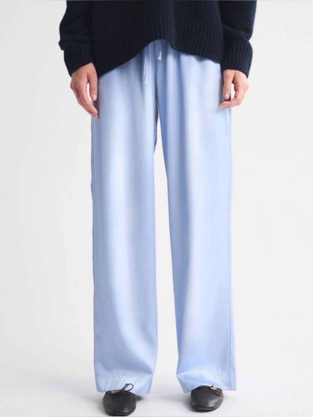 Abercrombie & Fitch Light Blue Straight-Leg Women's Drawstring Pants